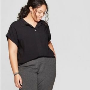 Ava & Viv black collared shirt size 2X